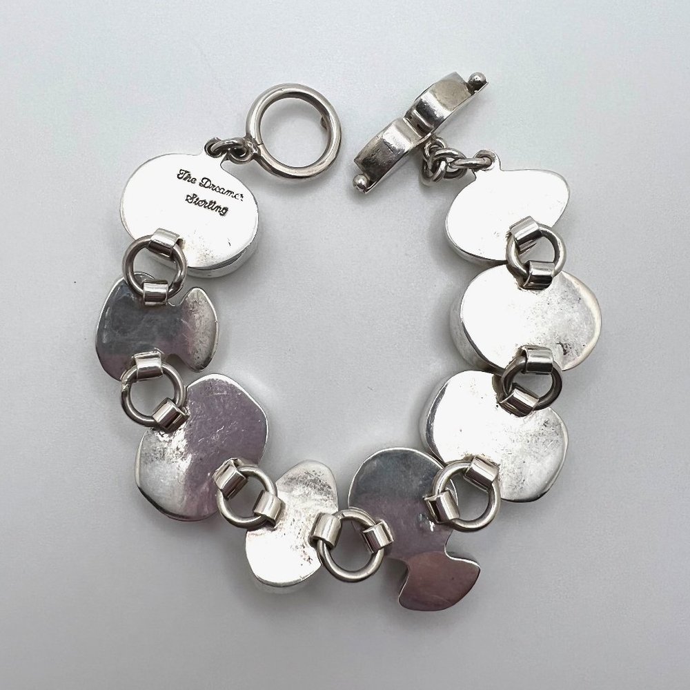 Echo of the Dreamer Sterling Carved Jade Toggle Bracelet - Picture 6 of 7